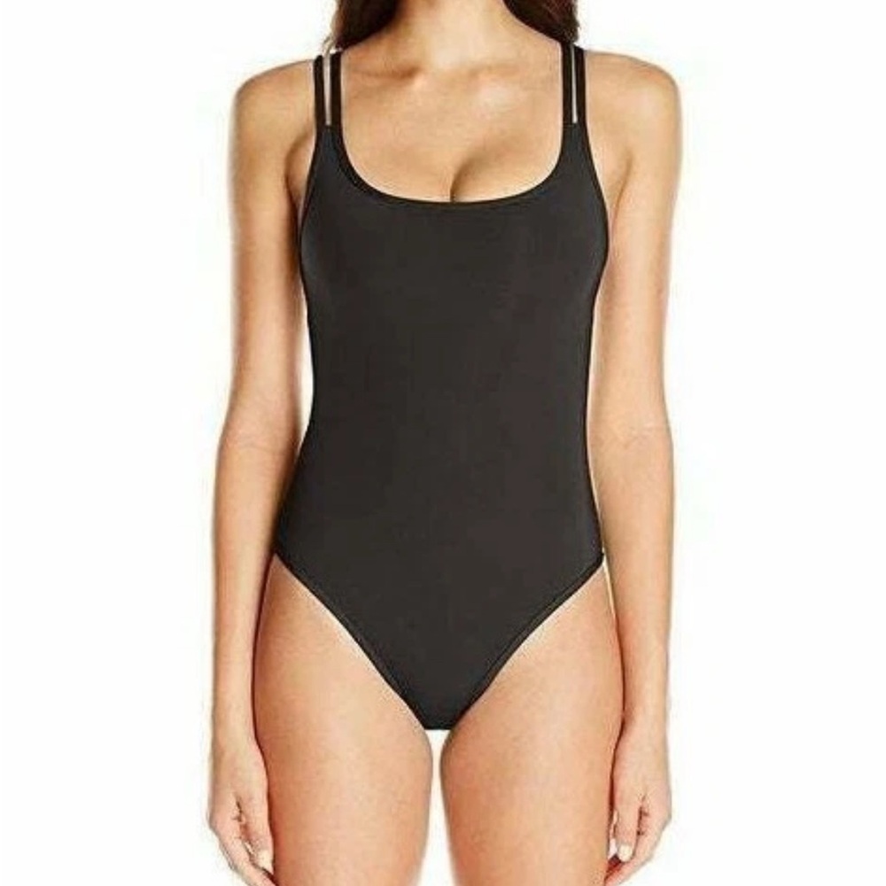 NEW w/tags JETS by Jessika Allen Classic Black Swimsuit Bodysuit 14 XL L